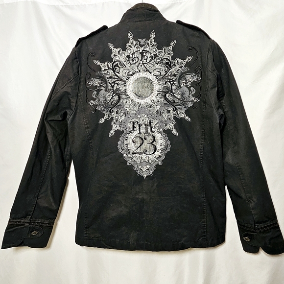 rnt23 Ron Tomson Urban Outdoor Wear Mens Y2K 90's Black Denim Jacket XXL - Picture 4 of 16